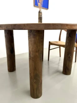 Table ronde années 50 constructiviste noyer