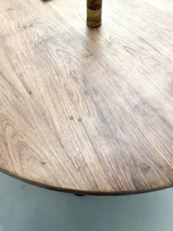 Table ronde années 50 constructiviste noyer