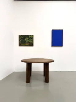 Table ronde années 50 constructiviste noyer