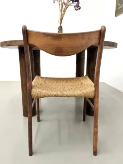 Table ronde années 50 constructiviste noyer