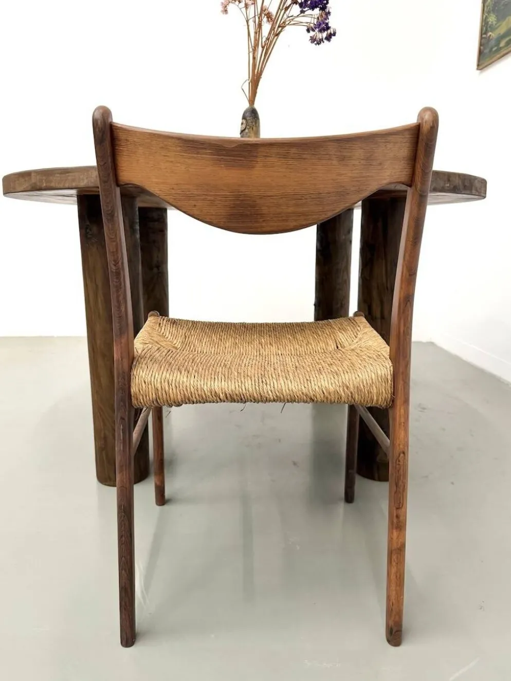 Table ronde années 50 constructiviste noyer