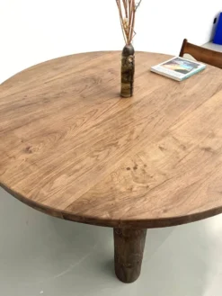 Table ronde années 50 constructiviste noyer