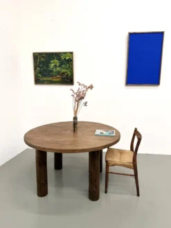 Table ronde années 50 constructiviste noyer