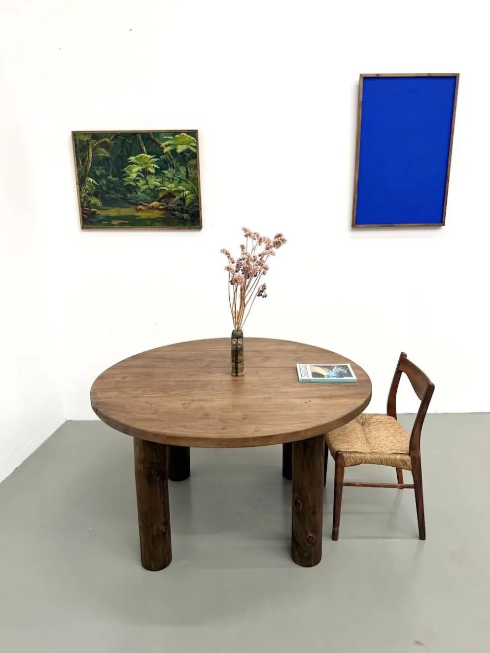 Table ronde années 50 constructiviste noyer