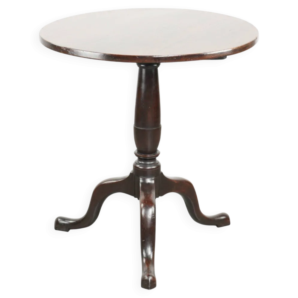 Table ronde antique anglaise à plateau basculant/table d'appoint du début du 19e siècle