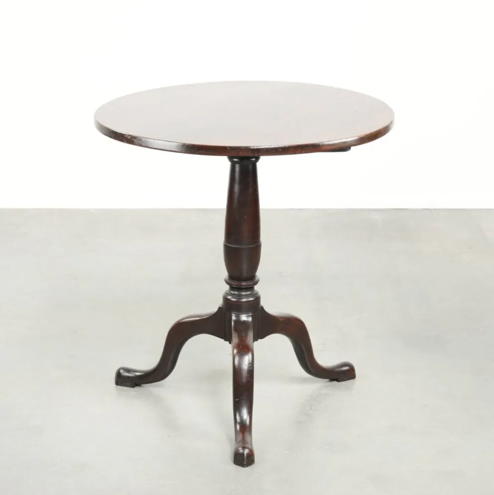 Table ronde antique anglaise à plateau basculant/table d'appoint du début du 19e siècle