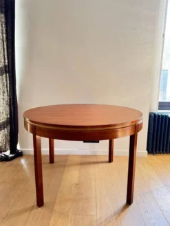 Table ronde avec rallonge papillon 70s