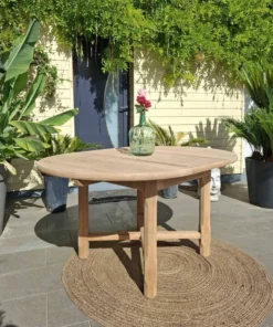 Table ronde avec rallonge rénovée