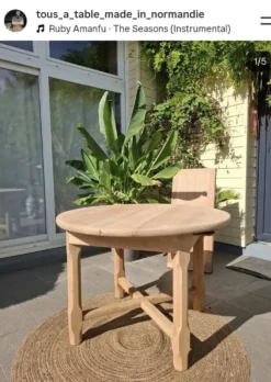 Table ronde avec rallonge rénovée