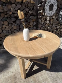 Table ronde chêne massif avec rallonges 220cm max