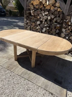 Table ronde chêne massif avec rallonges 220cm max