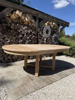 Table ronde chêne massif avec rallonges 220cm max
