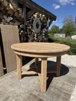 Table ronde chêne massif avec rallonges 220cm max