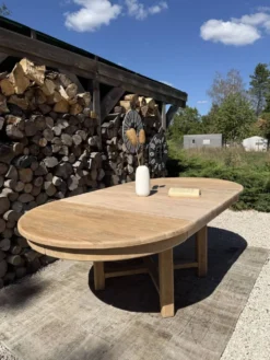 Table ronde chêne massif avec rallonges 220cm max