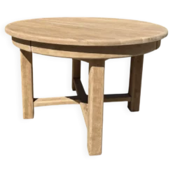 Table ronde chêne massif avec rallonges 220cm max