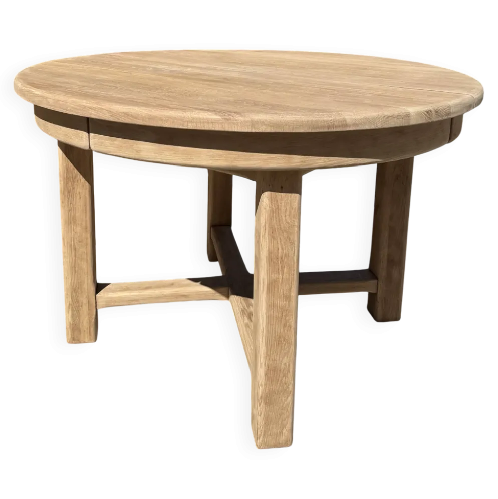 Table ronde chêne massif avec rallonges 220cm max