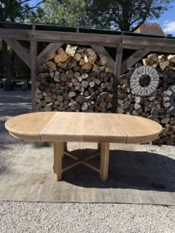 Table ronde chêne massif avec rallonges 220cm max