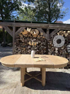 Table ronde chêne massif avec rallonges 220cm max