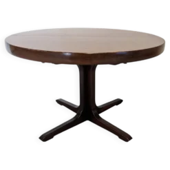 Table ronde de salle à manger extensible Baumann, France vers 1970