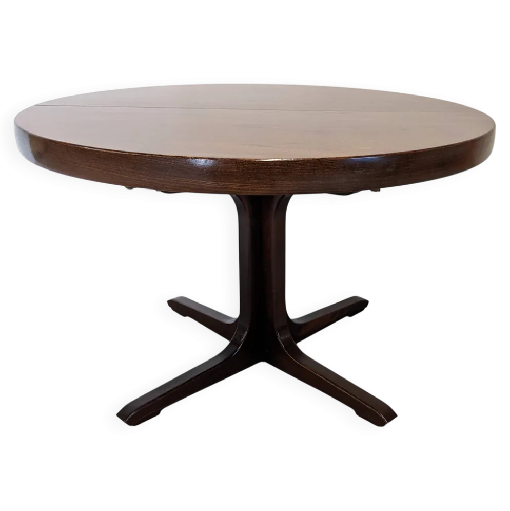 Table ronde de salle à manger extensible Baumann, France vers 1970