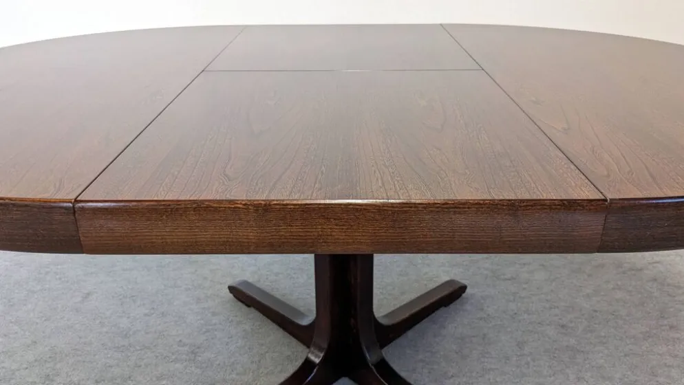 Table ronde de salle à manger extensible Baumann, France vers 1970