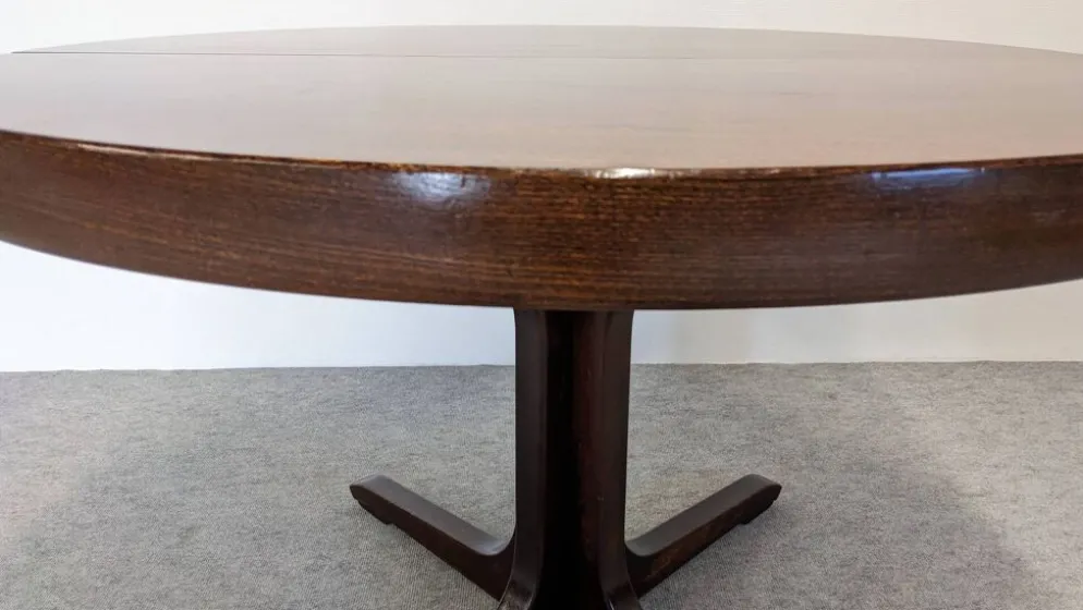 Table ronde de salle à manger extensible Baumann, France vers 1970
