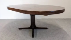 Table ronde de salle à manger extensible Baumann, France vers 1970