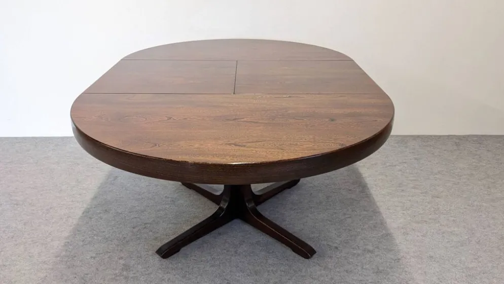 Table ronde de salle à manger extensible Baumann, France vers 1970