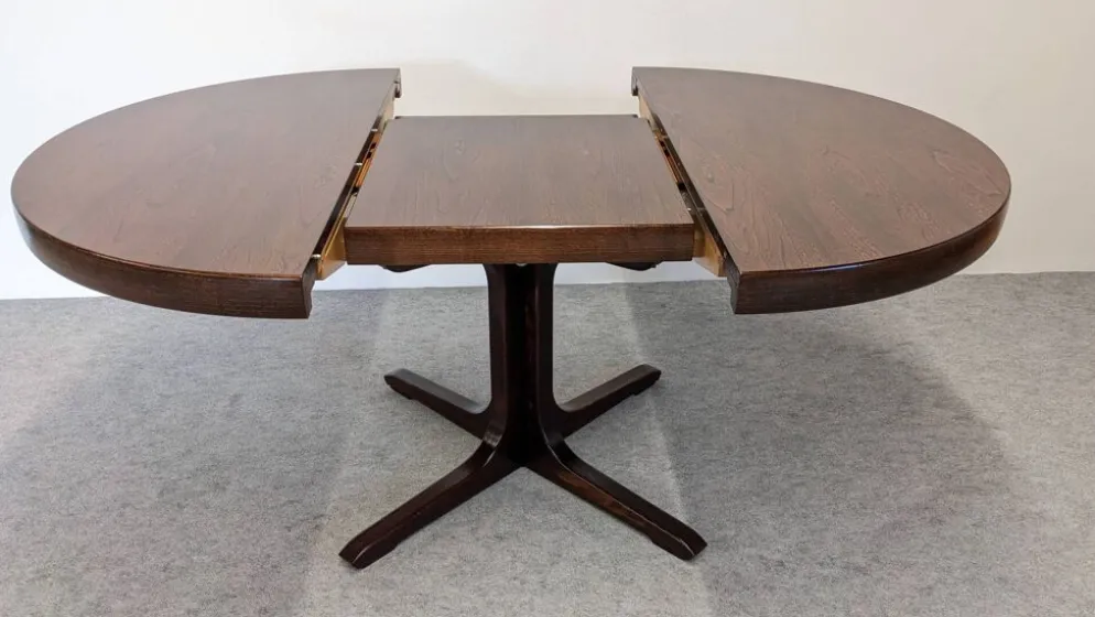 Table ronde de salle à manger extensible Baumann, France vers 1970