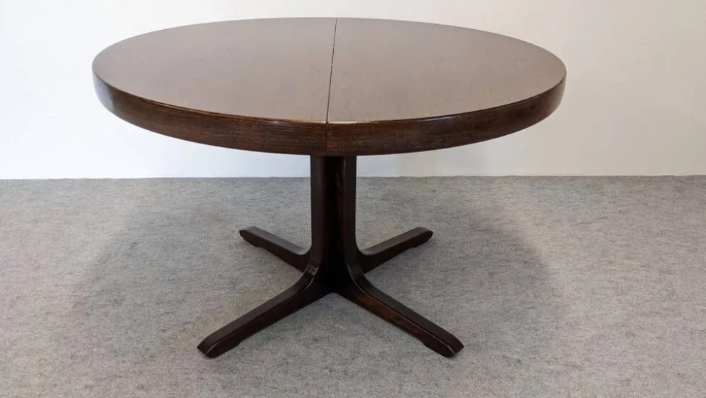 Table ronde de salle à manger extensible Baumann, France vers 1970
