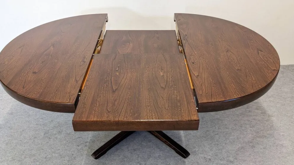 Table ronde de salle à manger extensible Baumann, France vers 1970
