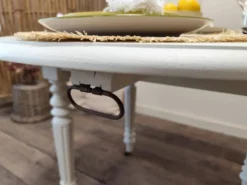 Table ronde en acajou convertible en console