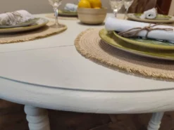Table ronde en acajou convertible en console
