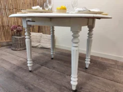 Table ronde en acajou convertible en console
