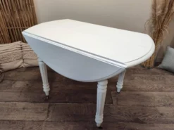 Table ronde en acajou convertible en console