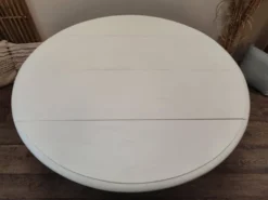 Table ronde en acajou convertible en console