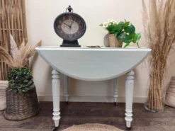 Table ronde en acajou convertible en console