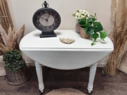 Table ronde en acajou convertible en console