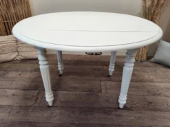 Table ronde en acajou convertible en console