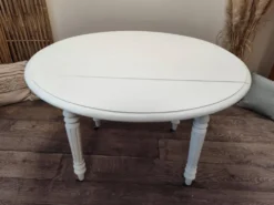 Table ronde en acajou convertible en console