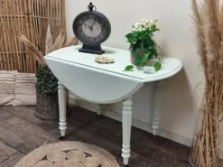 Table ronde en acajou convertible en console