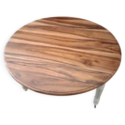 Table ronde en noyer convertible en console