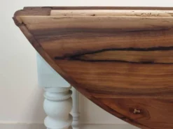 Table ronde en noyer convertible en console