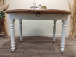 Table ronde en noyer convertible en console
