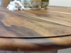Table ronde en noyer convertible en console