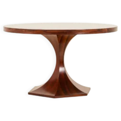 Table ronde en palissandre de Carlo de Carli, années 1960.