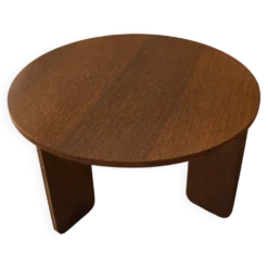 Table Ronde en plaquage Chêne foncé