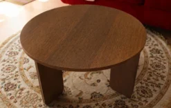 Table Ronde en plaquage Chêne foncé