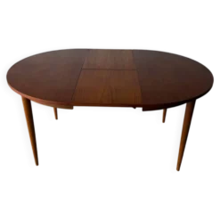 Table ronde extensible design scandinave en teck fabrication danoise