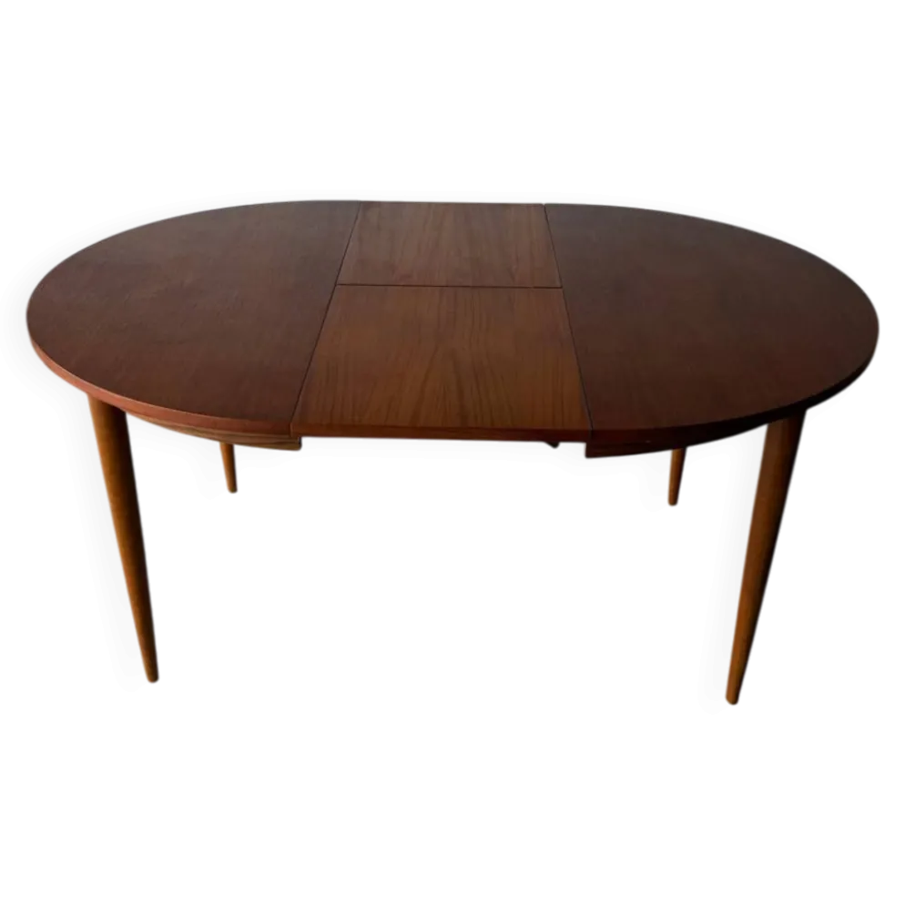 Table ronde extensible design scandinave en teck fabrication danoise